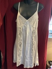 Gilligan  O'Malley Blue Satin Lace Slip Nightie Size Medium