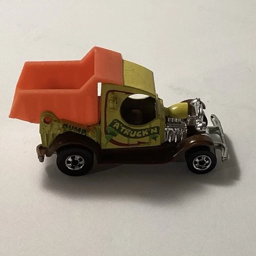 VINTAGE 1977 HOT WHEELS BLACKWALL A TRUCKIN DUMP TRUCK ORANGE/YELLOW HK EX COND!