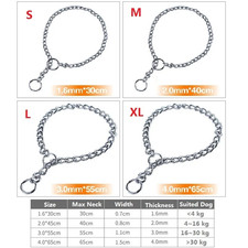 4 Size Stainless Steel Slip Chain Collar for Dog Adjustable Pet Accessories Dog