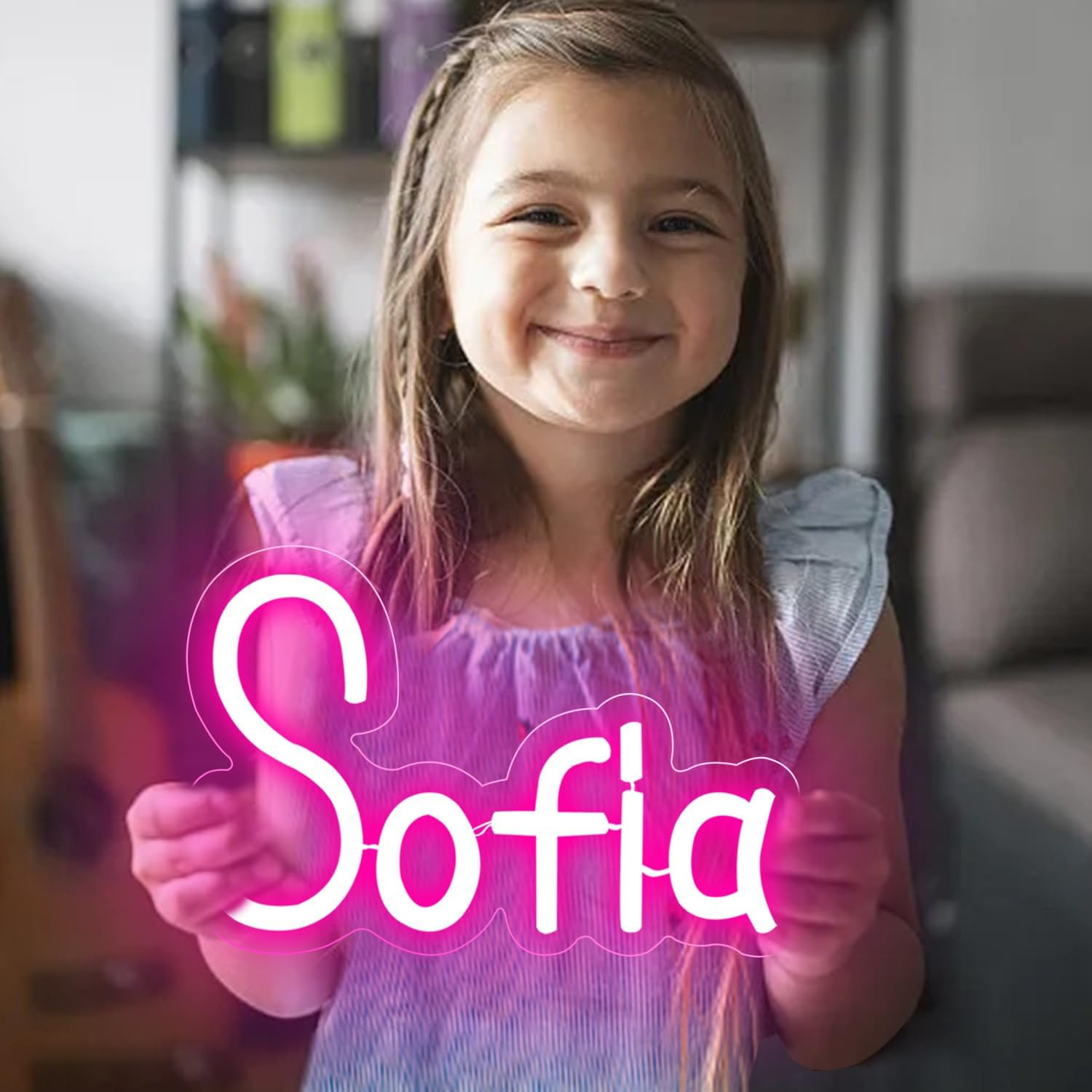 Sofia Name Neon Sign for Wall Decor,Led Sofia Name Neon Light for Kids Bedroom,B