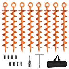 Heavy Duty Spiral Trampoline Anchors with Nut and Tool Swing Set for Sheds, Carp