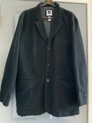 #ad #ad GAP Coat Size XXL MENS Black buttoned Chore Sport Coat 100% cotton EUC $27.75
