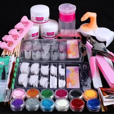 Nail Kit Set Professional Acrylic with Everything, 12 Glitter 