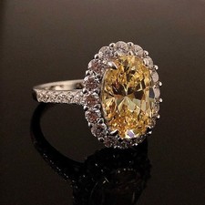 925 Sterling Silver Natural Yellow Sapphire Handmade Ring Gift For Her