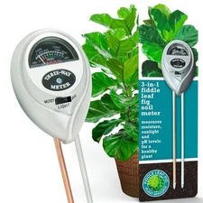 Houseplant Resource Center Fiddle Leaf Fig 3-in-1 Soil Moisture Meter for...