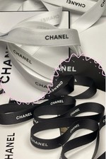 2 Yards of Chanel Gift Wrap Ribbon 1 yard White 1 yard black 