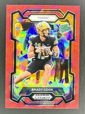 2024 Panini Prizm Draft Picks Brady Cook RC RED CRACKED ICE #187 Jets Rookie