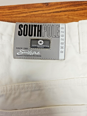 Vintage Y2K Southpole Mens 38 X 30 White Tab Baggy Jeans Hip Hop