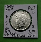 1923 D Peace Silver Dollar CHOICE GEM Brilliant Ultra Rare BU Grade Silver Coin