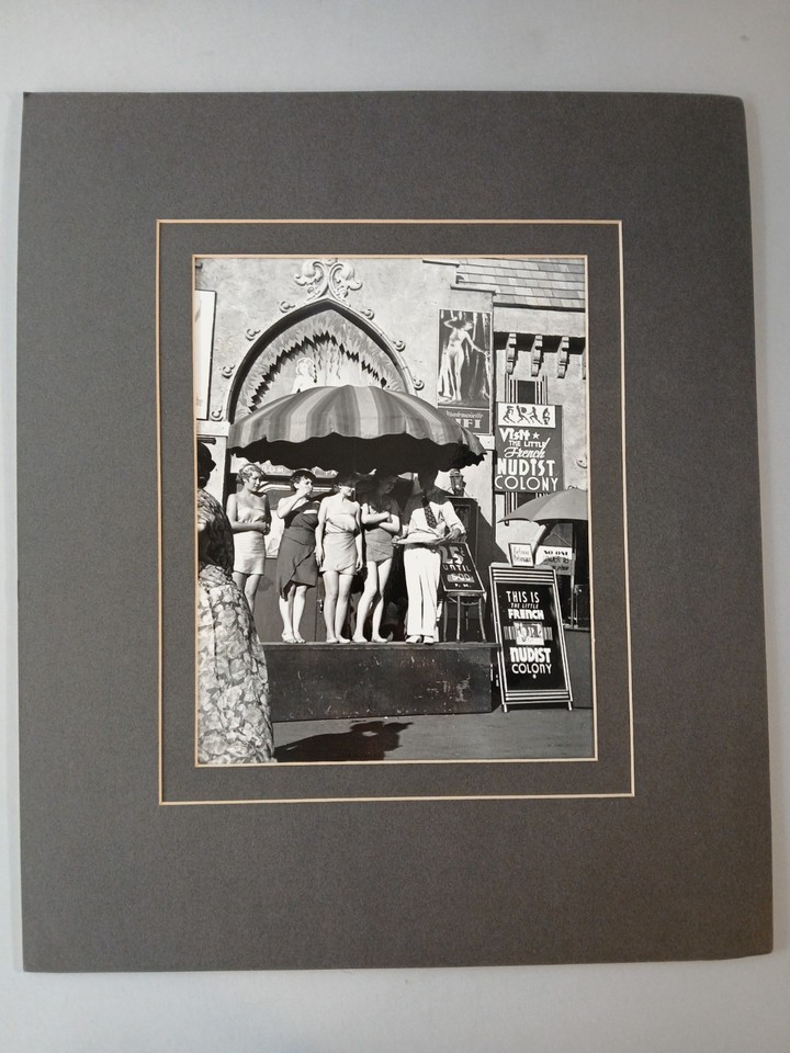 1940s/50s Little French Nudist Colony Matted Photograph Risqué Peepshow