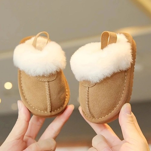 Baby Winter Plush Slippers Warm Soft Sole Indoor Shoes Non Slip Boys Girls UK
