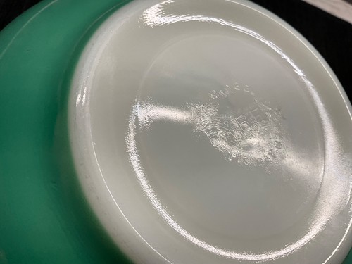 Early vintage pyrex primary color mixing bowls yellow and green - Picture 17 of 22