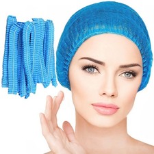 Disposable Bouffant Caps, 21inches Hair Net, Elastic Dust Cap for Food Servic...