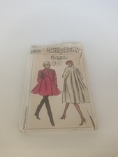 Simplicity 8873 Lined Swing Coat 1988 Sewing Pattern Uncut Size MD 14-16