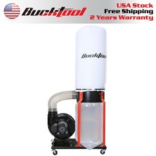 BUCKTOOL 1-1/2HP 1100 CFM Dust Collector for Woodworking with Movable Base