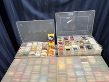 Embroidery Floss/ Thread Lot of 5 Plastic Cases With Extras S5