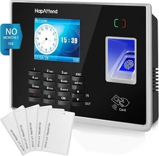Biometric Time Clock Attendance Punch Machine w/ 5 RFID Cards for Small Business