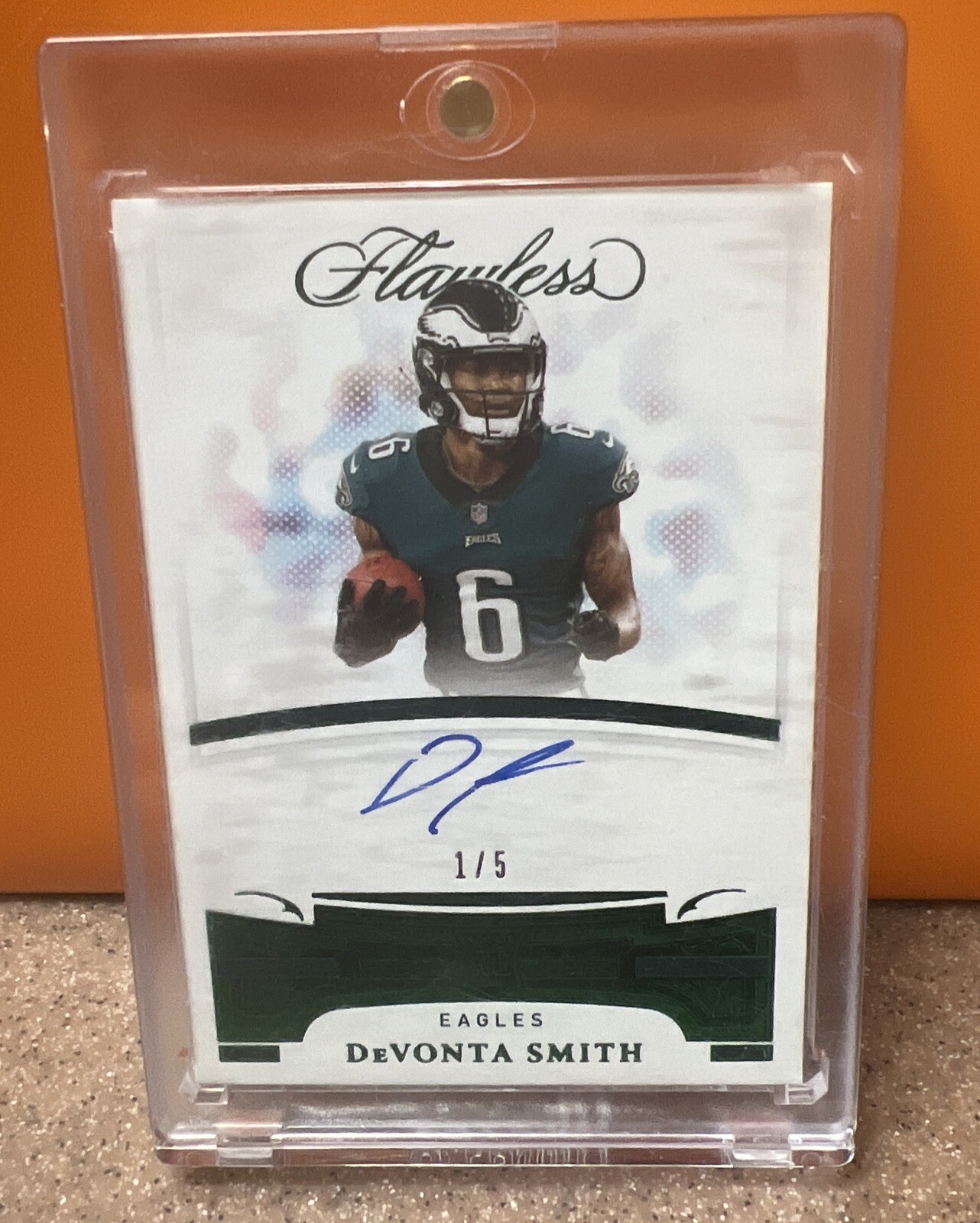 DeVonta Smith 2021 Flawless EMERALD 1/5 No. FRS-DVS Flawless Rookie Signatures
