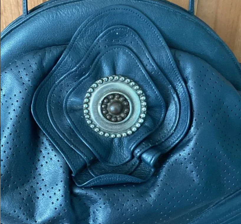 Sharif Vintage Dark Navy Blue Leather Purse Beaut… - image 4
