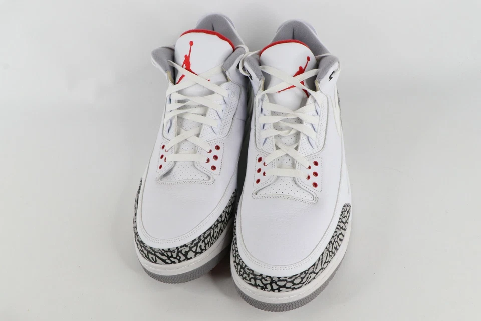 Nike Air Jordan 3 Retro JTH Super Bowl Andre Drummond Game Worn Shoes 18 White - Image 2 of 4