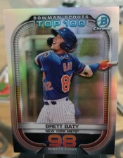 2021 BOWMAN CHROME SCOUTS TOP 100 BTP-98 BRETT BATY NEW YORK METS 