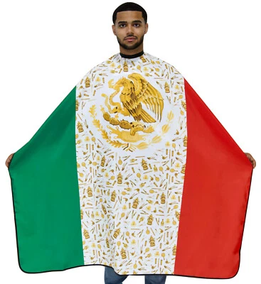 KING MIDAS EMPIRE American Flag Barber Cape, Mexico Flag Barber Cape,Puerto Rico, Dominican Cape