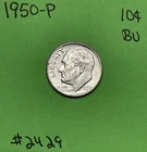 1950 Roosevelt Dime BU Uncirculated Mint State 90% Silver 10c US Coin