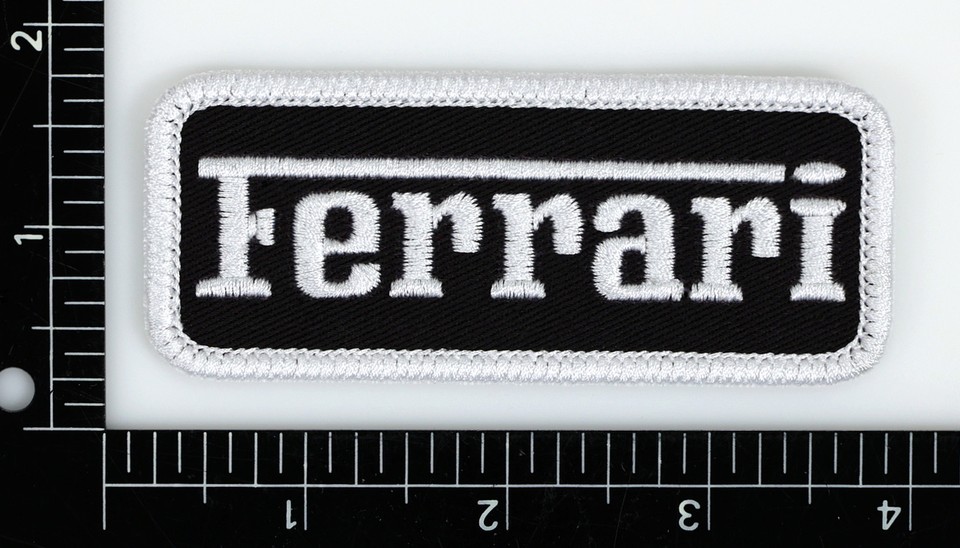 Ferrari Badge Embroidered Patch Black/White Iron-On Sew-On Backpack Hat ...