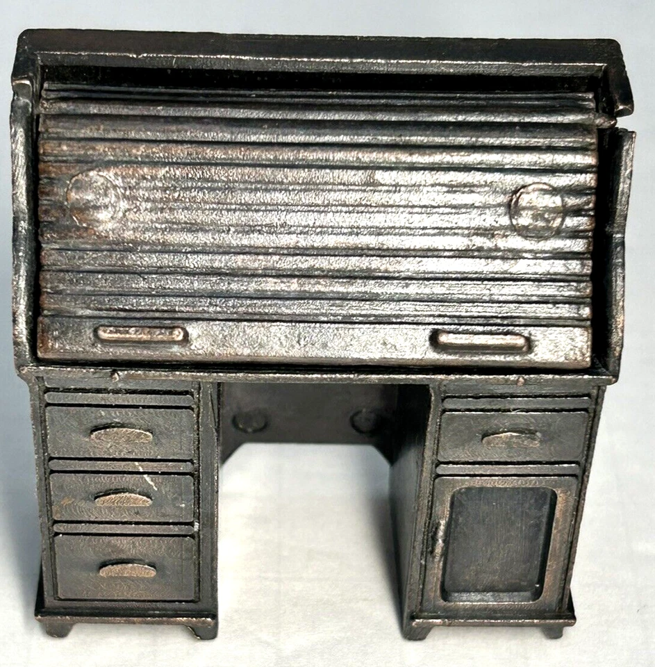 Reloj de abuelo de escritorio muebles miniatura casa de muñecas años 70 vintage metal Durham HK Foto 4 de 4