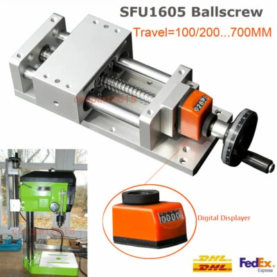 TOAUTO Manual Linear Rail Sliding Table Cross Slide Module SFU1605 Ballscrew&Handwheel