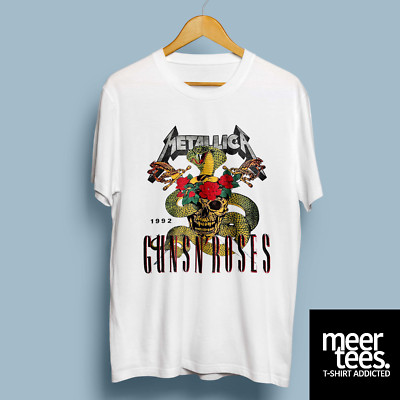 Metallica Guns n Roses Rock US Tour 1992 T-Shirt Heavy Trash Metal Hard Rock 90s