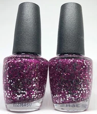 OPI Nail Polish DIVINE SWINE HL C13 Hex Multi Size Glitter Silver Lacquer