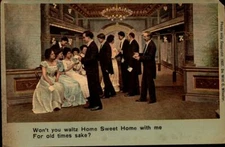 Vintage Postcard Romance Eisman Leipzig Song Series No.1810 Won't You Waltz-bk39