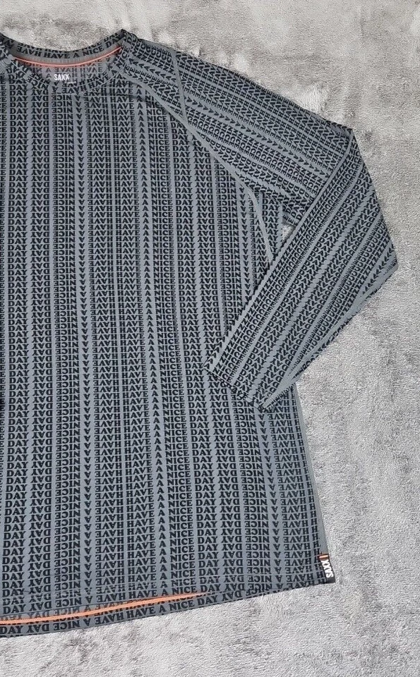 Camisa masculina Saxx Viewfinder Crew grande mistura merino camada base cinza manga longa  - Imagem 4 de 4