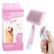 Pet Dog Cat Brush Grooming Slicker Self Cleaning Slicker Brush Massage Hair Comb