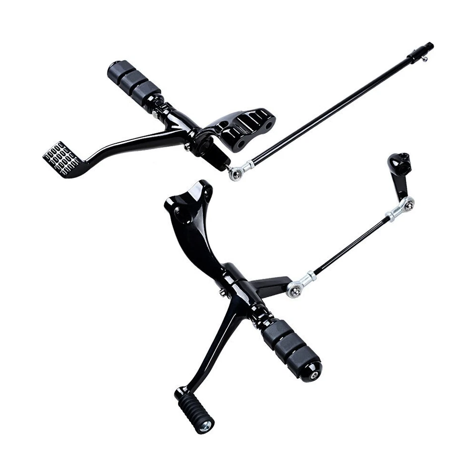 Kit estriberas controles delanteros negras para Harley Sportster XL 883 1200 2014-2022 Foto 3 de 4