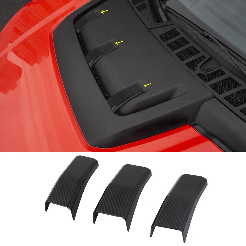 Carbon Fiber Engine Hood Scoop Air Vent Cover Trim For Ford F150 21