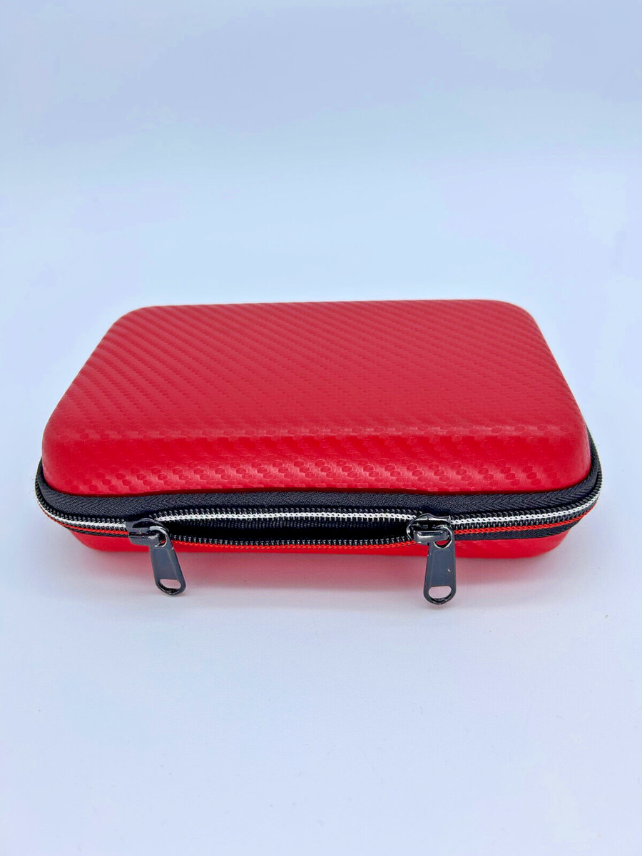 Nintendo 3DS Carrying Case Red Zipper for Carbon Fiber Material