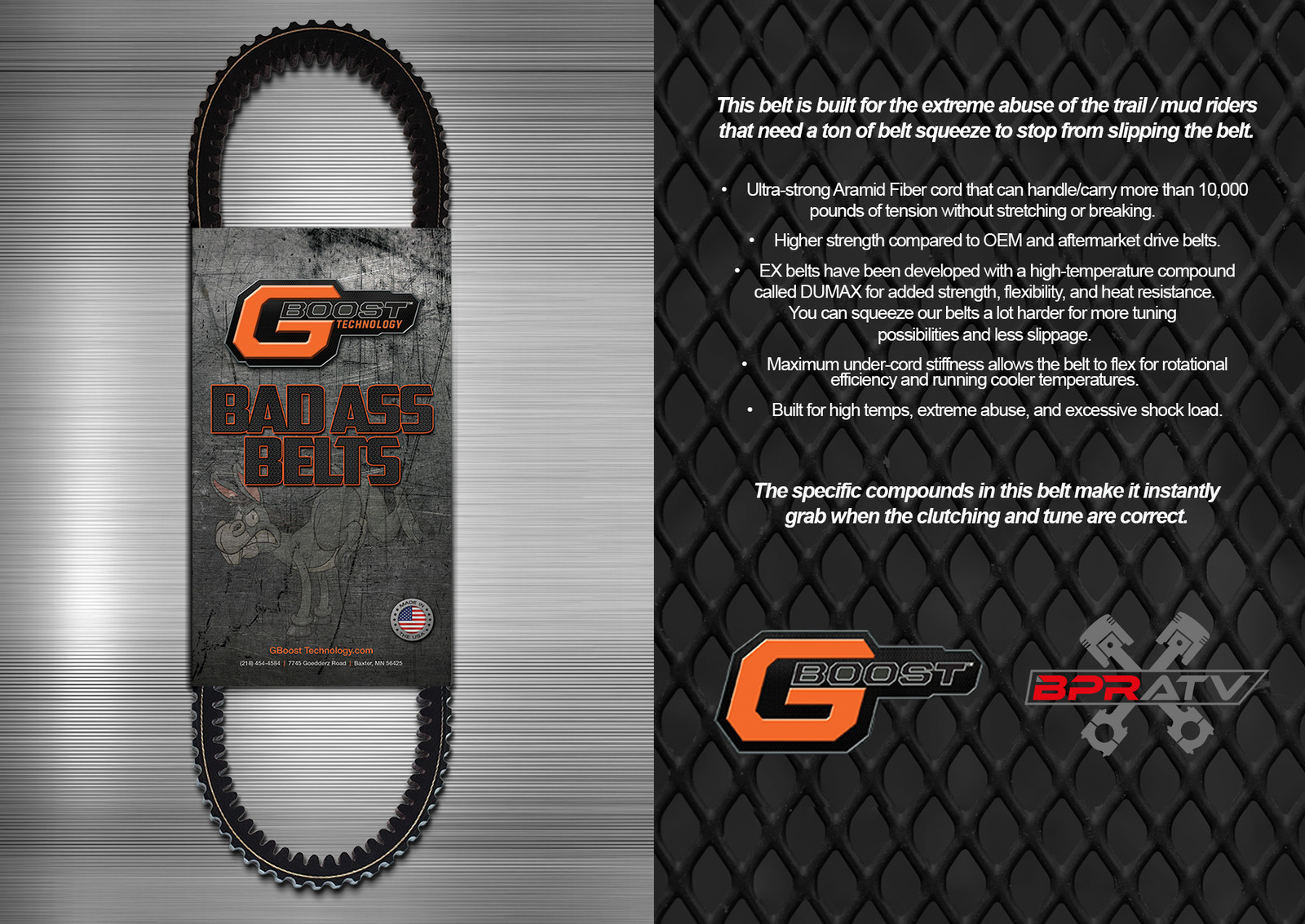 Polaris RZR Turbo S XP RS1 Gboost G Boost EXTREME Bad Ass Heavy Duty Clutch Belt