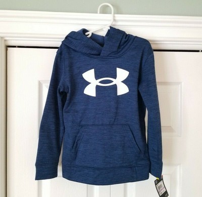 NWT Boys UNDER ARMOUR Big Logo Blue Academy Hoodie