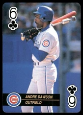 1992 Baseball Aces Andre Dawson 6 of Clubs US Playing Card Co Chicago Cubs