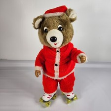 Superfine Roller Skating Bear Santa Christmas Vintage 1985 Musical 16"