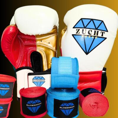 SET PREMIUM Boxhandschuhe 6x Bandagen ELITE ZUCHT Modell Prestige ALLE GRÖßEN 11