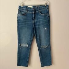Pilcro Anthropologie Size 31 High Waist Distressed Raw Hem Jeans