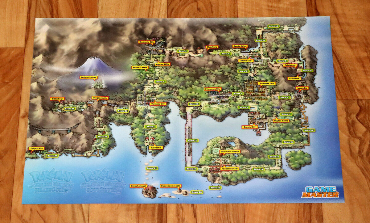 Pokémon SoulSilver/HeartGold Cities Map