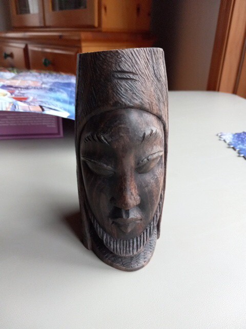 African Lady Face Statue