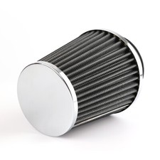 3 High Flow Inlet Cold Air Intake Cone Replacement Silver Dry Filter Car Parts