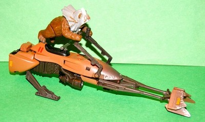STAR WARS POTJ PAPLOO THE EWOK & SPEEDER BIKE LOOSE COMPLETE RETURN OF THE JEDI