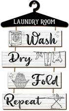 5 Pieces Laundry Room Decor Rustic Vintage Farmhouse Room Rules Hanging Sign Woo