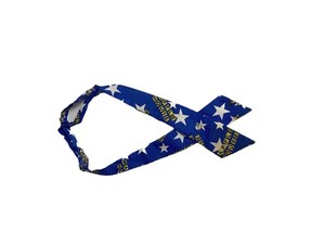 Waffle House Blue White Yellow Star Pattern Pearl Snap Tie